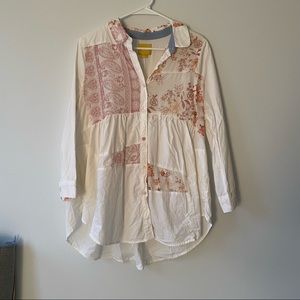 Anthro patchwork blouse